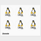 Sticker Rond Je suis un utilisateur Linux (Feuille)