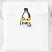 Sticker Rond Je suis un utilisateur Linux (Sac)