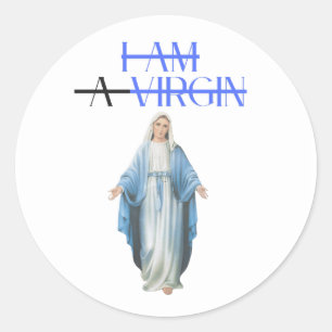STICKER ROND JE SUIS UN VIRGIN - HOMMES FUNNY
