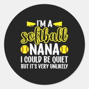 Sticker Rond Je suis une douce Nana grand-mère Nana d'un joueur