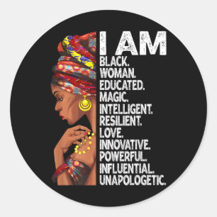 Sticker Rond Je Suis Une Femme Noire Éduquée Noire Histoire Moi