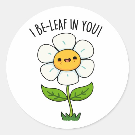 Sticker Rond Je Suis Une Feuille En Toi Fleur Drôle Et Pun Feui (Devant)