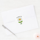 Sticker Rond Je Suis Une Feuille En Toi Fleur Drôle Et Pun Feui (Enveloppe)