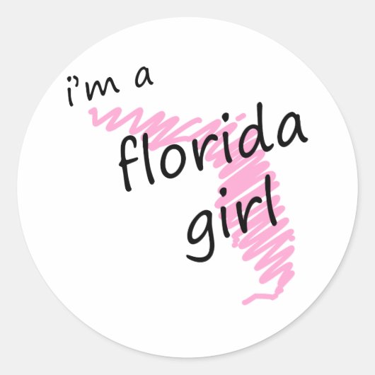 Sticker Rond Je suis une fille de Floride (Devant)