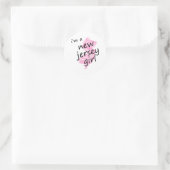 Sticker Rond Je suis une fille du New Jersey (Sac)