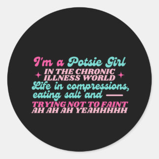 Sticker Rond Je suis une fille Potsie