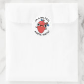 Sticker Rond Je suis une grosse affaire, l'aorte sait que c'est (Sac)