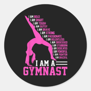 Sticker Rond Je Suis Une Gymnaste Motivation Poignée Gymnastiqu
