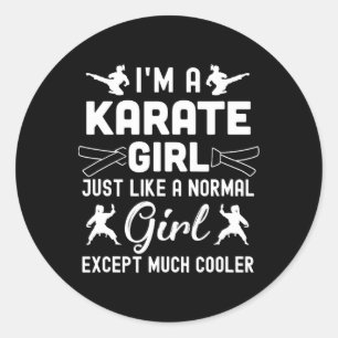 Sticker Rond Je suis une Karate Girls Design Art pour les femme
