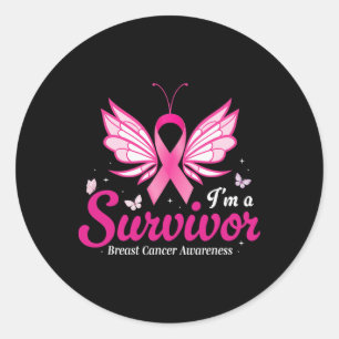 Sticker Rond Je suis Une survivante Sensibilisation au cancer d