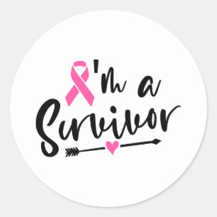 Sticker Rond Je suis une survivante Sensibilisation au cancer d
