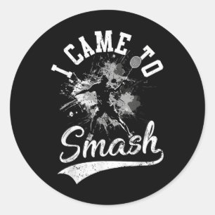 Sticker Rond Je suis venu pour écraser l'équipe de joueur de ba