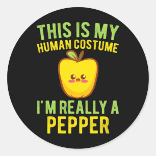 Sticker Rond Je suis vraiment un poivron pour enfants Drôle Kaw