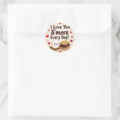 Sticker Rond "Je T’Aime Plus Chaque Jour !" S’mores Valentine (Sac)