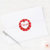 Sticker Rond Je t'aime (Enveloppe)