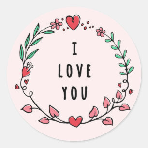 Sticker Rond Je T'Aime