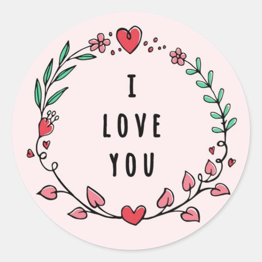 Sticker Rond Je T'Aime (Devant)