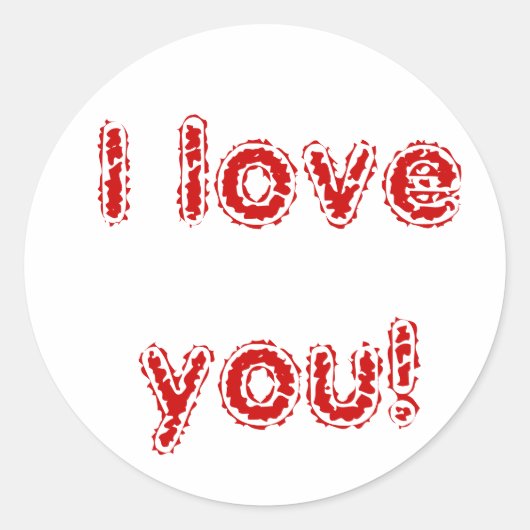 Sticker Rond Je t'aime ! (Devant)
