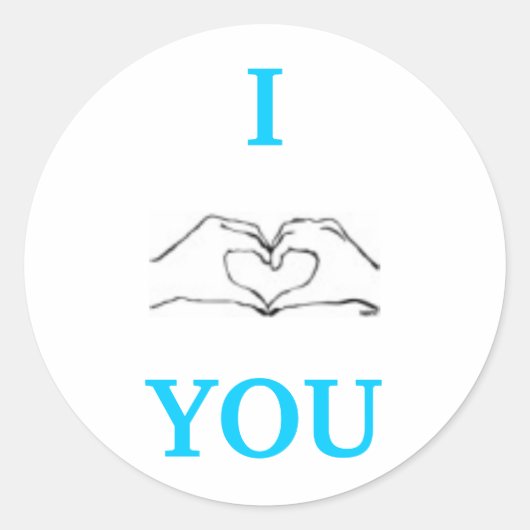 STICKER ROND JE T'AIME. (Devant)