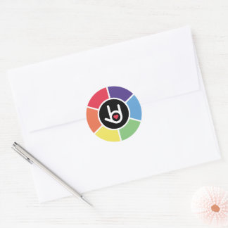 Sticker Rond Je T'Aime, Arc En Ciel