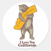 Sticker Rond Je T'Aime Californie (Devant)