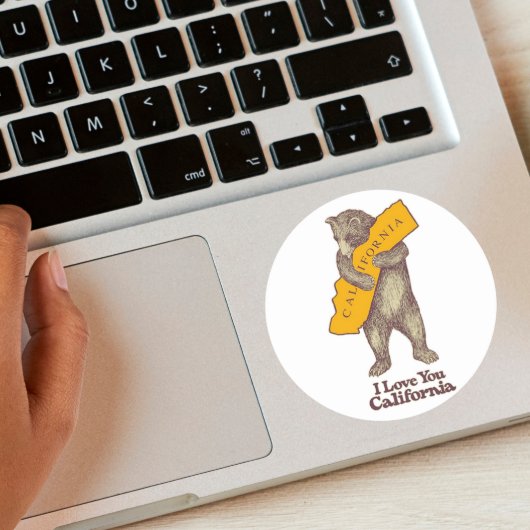 Sticker Rond Je T'Aime Californie