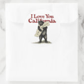 Sticker Rond Je T'Aime Californie (Sac)