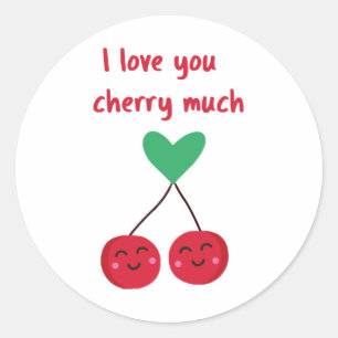 Sticker Rond Je t'aime Cherry Beaucoup Valentine