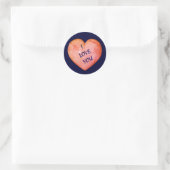 Sticker Rond Je t'aime coeur rose (Sac)