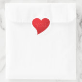 Sticker Rond Je t'aime, coeur rouge blanc (Sac)