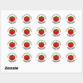 Sticker Rond Je T'Aime De Ma Tête Tomates (Feuille)