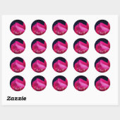 Sticker Rond Je t'aime Fleur Rosebud Rouge (Feuille)