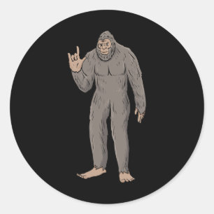 Sticker Rond Je t'aime Grand Pied Asl Geste de la main Sourds P