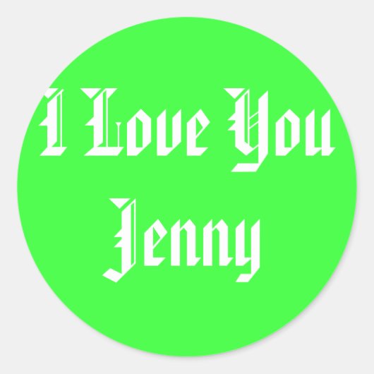 Sticker Rond Je T'Aime Jenny (Devant)