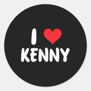 Sticker Rond Je t'aime Kenny - Cœur - Nom