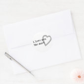 Sticker Rond je t'aime le plus coeur mignon (Enveloppe)