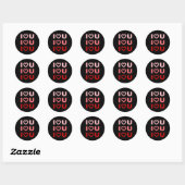 Sticker Rond Je t'aime les dessins (Feuille)
