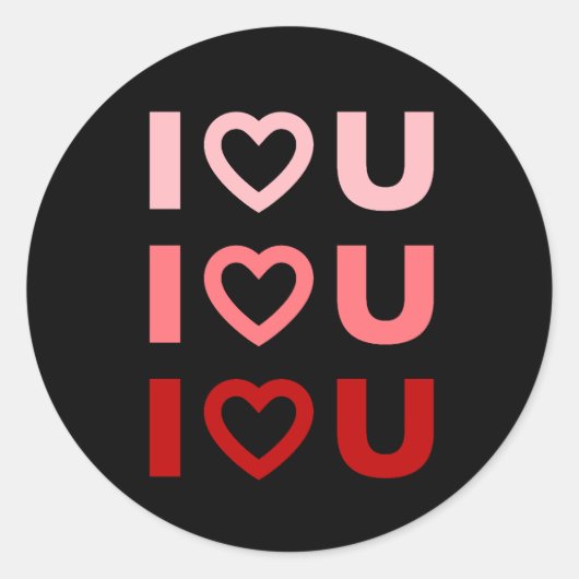 Sticker Rond Je t'aime les dessins (Devant)