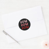 Sticker Rond Je t'aime les dessins (Enveloppe)