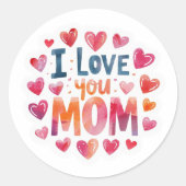 Sticker Rond Je t'aime maman (Devant)