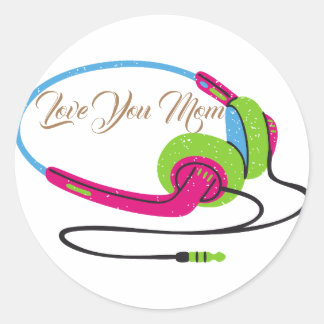Sticker Rond Je t'aime maman