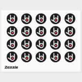 Sticker Rond Je T'Aime, Noir (Feuille)