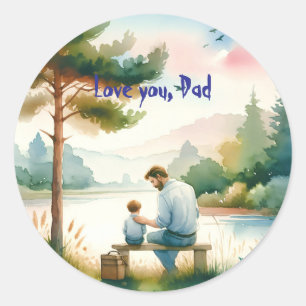 Sticker Rond Je t'aime, papa