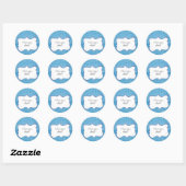 Sticker Rond 'Je t'aime papa ! ' sur des petits points bleus (Feuille)
