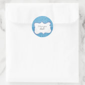 Sticker Rond 'Je t'aime papa ! ' sur des petits points bleus (Sac)
