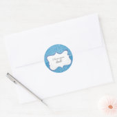 Sticker Rond 'Je t'aime papa ! ' sur des petits points bleus (Enveloppe)