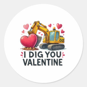 Sticker Rond Je t'aime pelle de la Saint-Valentin Camion de con