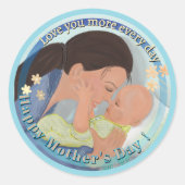 Sticker Rond Je t'aime plus Fête des Mères (Devant)