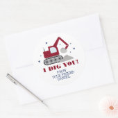 Sticker Rond Je T'aime pour la Saint-Valentin (Enveloppe)