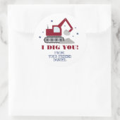 Sticker Rond Je T'aime pour la Saint-Valentin (Sac)